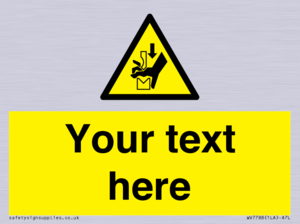 Custom warning hand crushing between press brake tool